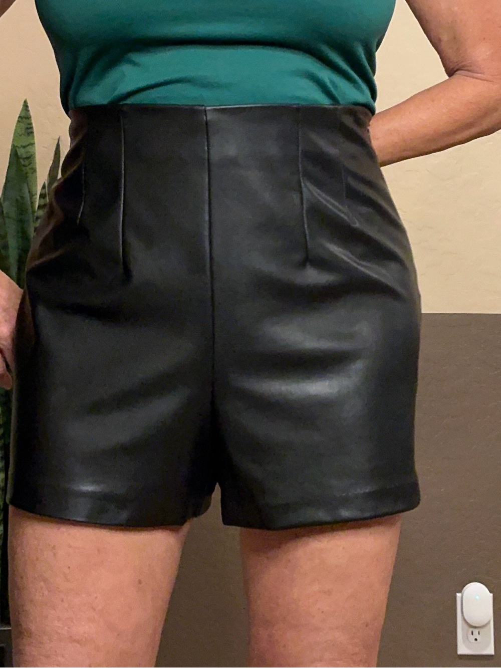 Express faux leather high waist shorts size 8